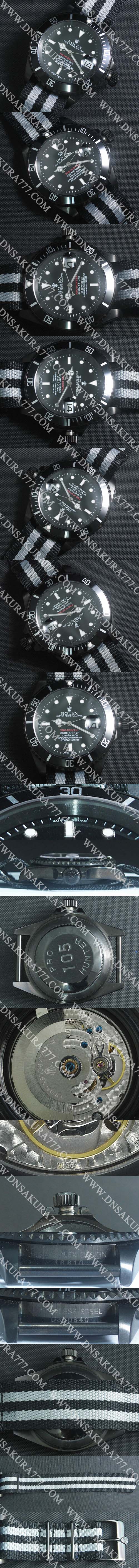 安心購入 ロレックス コピー時計 サブマリーナー プロハンター MMタリー ETA社 2836-2搭載 Automatic デイト