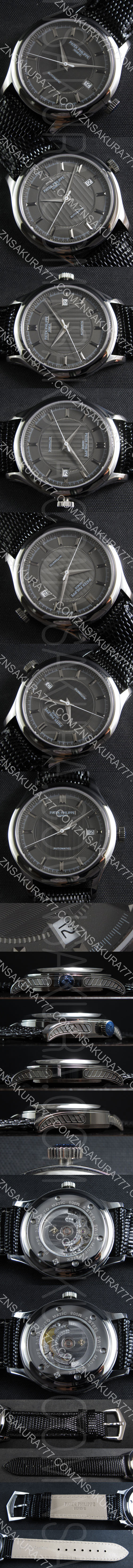 優れた品質 PATEK PHILIPPE カラトラバ Asian ETA 2824 -2搭載 日付表示 ブラックダイアル