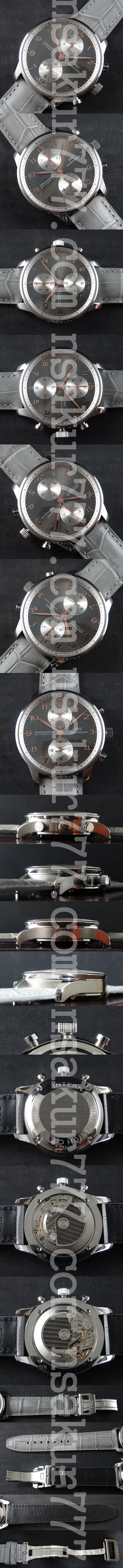 【国内即発】 IWCコピー ポルトギーゼ クロノクラブ,Asain 7750ムーブメント搭載！自動巻き ブラック文字盤 