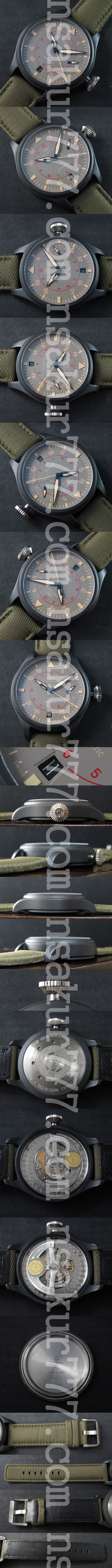 防水腕時計 IWC ビッグ・パイロット・ウォッチ Asian ETA搭載！28800振動 オートマティック  グレー文字盤 日付