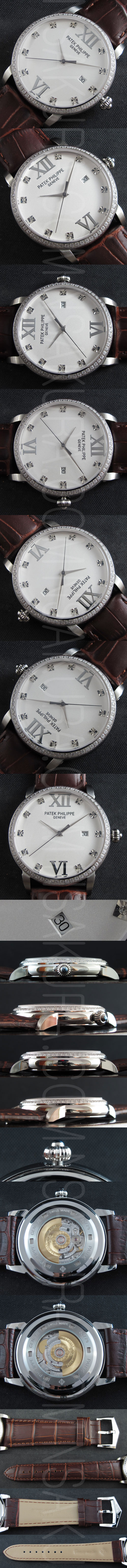 便利な買い物 PATEK PHILIPPE 時計 カラトラバ Asian ETA 搭載 AUTOMATIC カレンダー 全面ダイヤ