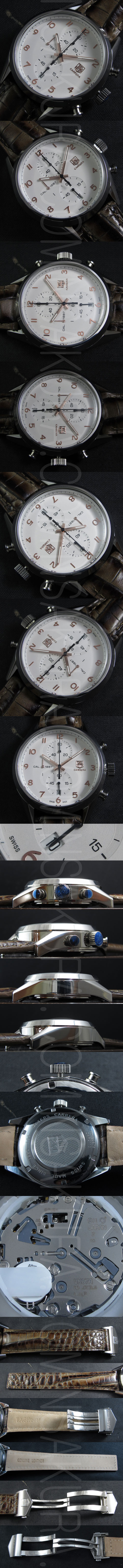 優秀店舗 TAG HEUER カレラ コピー時計 Quartz movement搭載 電池交換可能 日付表示 クロノグラフ