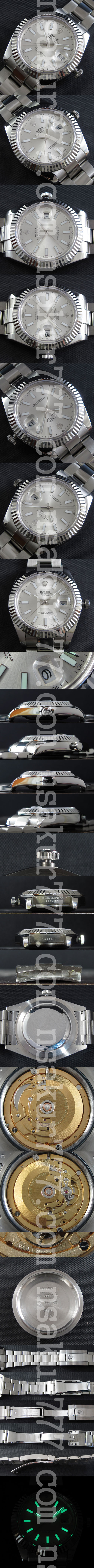 防水腕時計 ロレックス デイトジャスト II  Asain ETA社 2836ムーブ搭載！AUTOMATIC 日付表示 シルバー