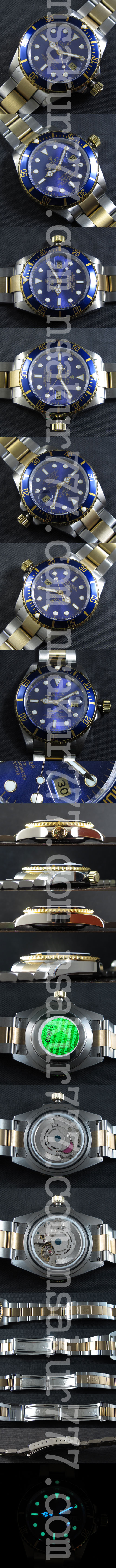 品質良好 ROLEX サブマリーナコピー時計 Asian 21600振動  AUTOMATIC ブルー文字盤  カレンダー  