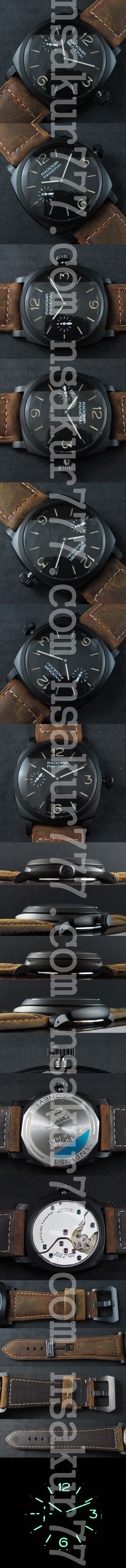 優良配送 PANERAI ラジオミール PAM532 Asian 21600振動 ムーブメント (手巻き) スーパールミナンス ブラック