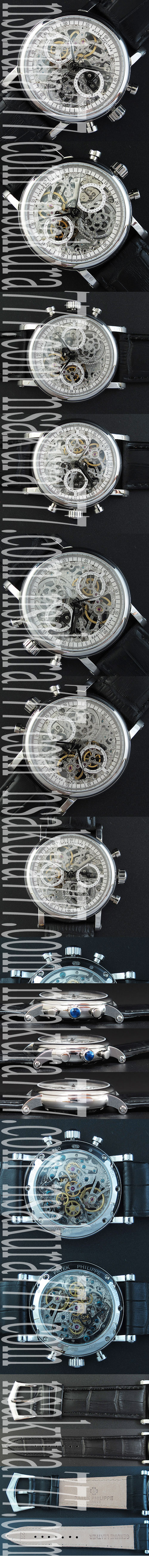 【お客様満足度100%】パテック フィリップコピー時計 スケルトン クロノグラフ レマニア (Hand-winding)