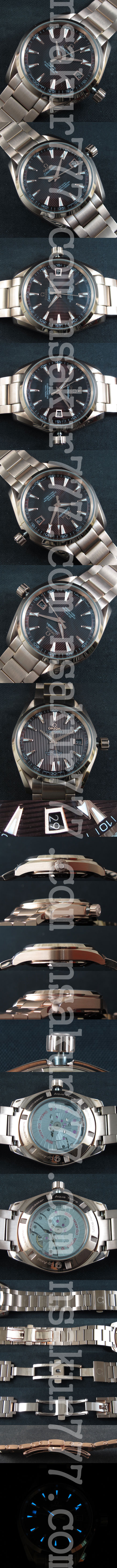 長く使える OMEGA シーマスター アクアテラ レプリカ時計 Asian ETA Movement スーパールミナンス ブラック