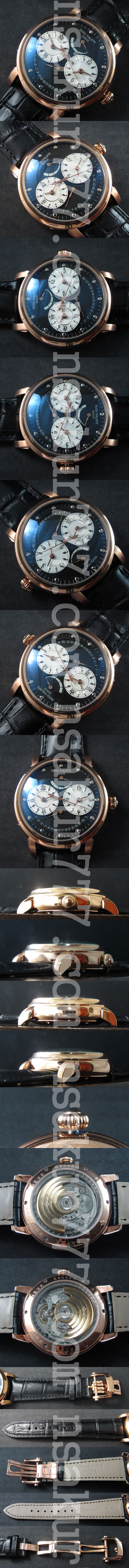 【送料無料】 パテック フィリップコピー時計 デュアルタイム パワー リザーブ Asian 21600振動  ブルー文字盤