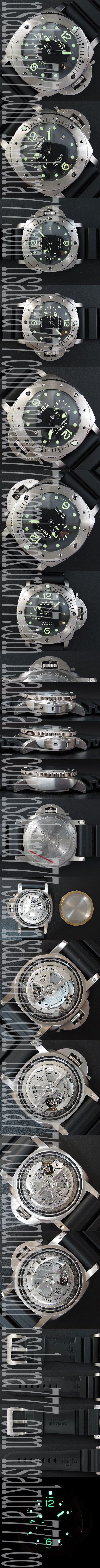 動作良好 パネライ ルミノール　サブマーシブル メンズスーパーコピー時計 7750B-2 ムーブ搭載！自動巻き ブロシドチタン