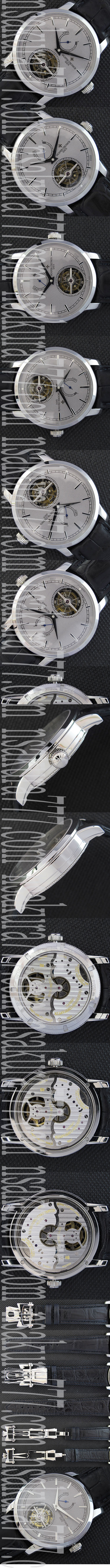 優良配送 ヴァシュロンコンスタンタンレプリカ時計 グレー文字盤 トゥールビヨン搭載