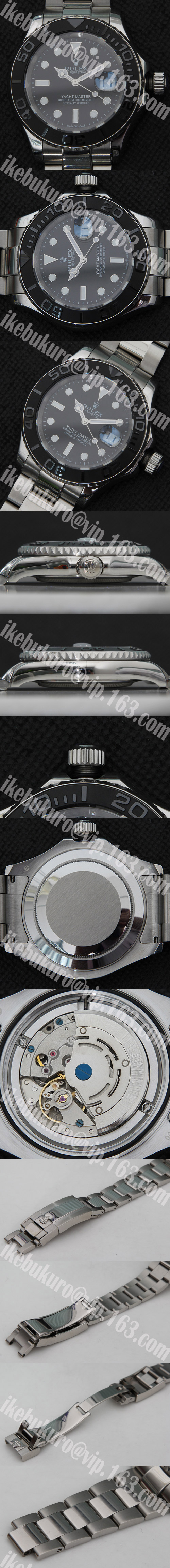 【新着商品】 ロレックス ROLEX ヨットマスター時計 Asain 21600振動ムーブメント搭載！オートマティック ブラック ルーレット刻印