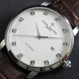 安心サービス パテック フィリップコピー時計 カラトラバ Asian ETA 搭載 ホワイト文字盤  カレンダー  革バンド 