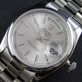 クオリティ安心 ROLEX デイデイト Swiss 2836-2 ムーブ搭載！ Automatic  シルバー 曜日 カレンダー表示