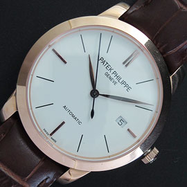 【送料無料】 パテック フィリップ コピー時計 カラトラバ Asian ETA Movement 搭載 ホワイト文字盤 デイト