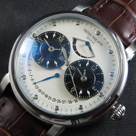 人気モデル 【45MM】PATEK PHILIPPE デュアルタイム パワー リザーブ Asian 21600振動 AUTOMATIC カレンダー
