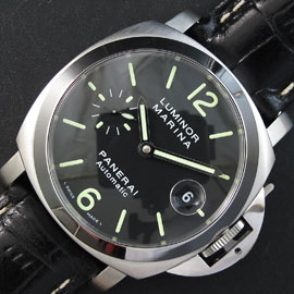 国際通販 PANERAI ルミノール マリーナ PAM048 Asian7750搭載 28800振動 オートマティック ブラック
