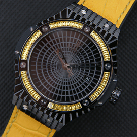 【出荷前点検済】多機能のウブロビックバンコピー時計　ブラック キャビア Asian ETA 2824-2 ムーブメント搭載